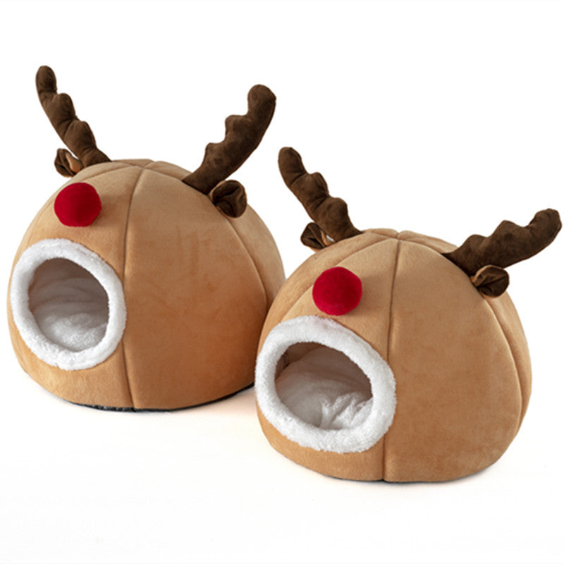 Pet tent Christmas reindeer kennel | Kennel Winter Warm Nest Bed