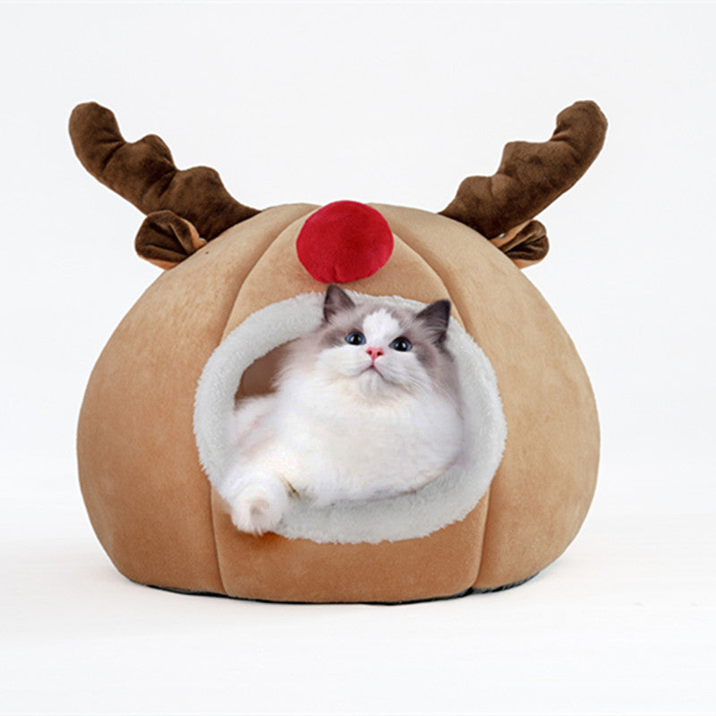 Pet tent Christmas reindeer kennel | Kennel Winter Warm Nest Bed