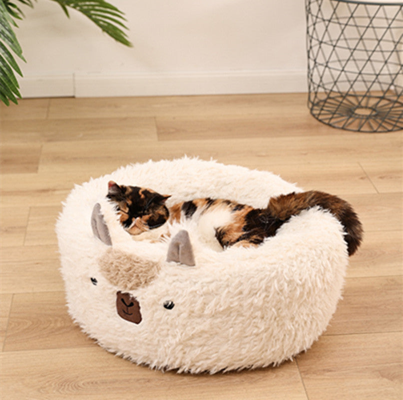 Alpaca Pet Bed | Warm Plush Cat Dog Bed