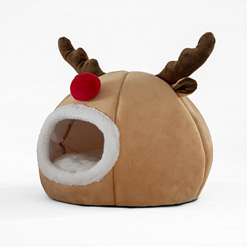 Pet tent Christmas reindeer kennel | Kennel Winter Warm Nest Bed