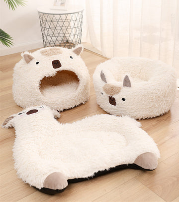 Alpaca Pet Bed | Warm Plush Cat Dog Bed