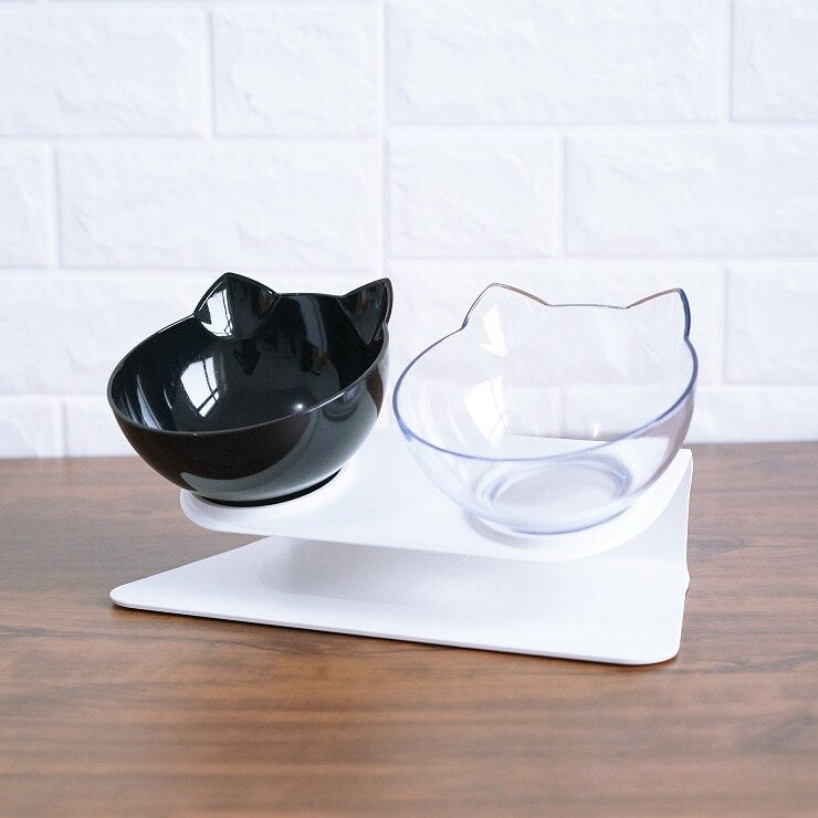 Non Slip Double Cat Bowl With Raised Stand | Pet Food | Cat Feeder