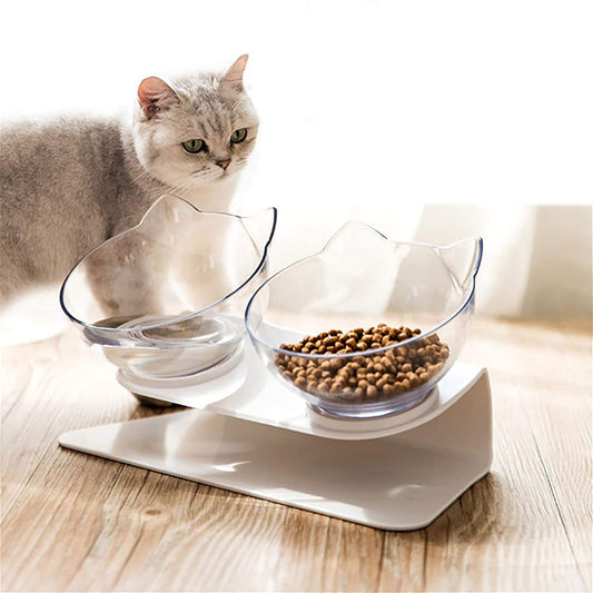 Non Slip Double Cat Bowl With Raised Stand | Pet Food | Cat Feeder