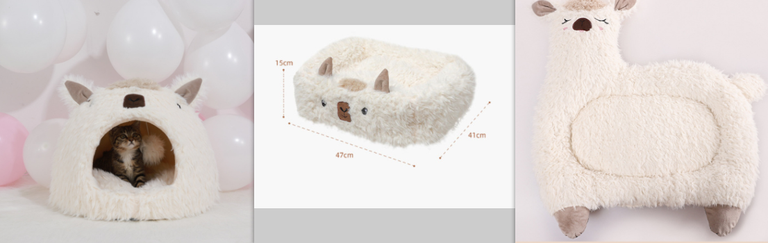 Alpaca Pet Bed | Warm Plush Cat Dog Bed