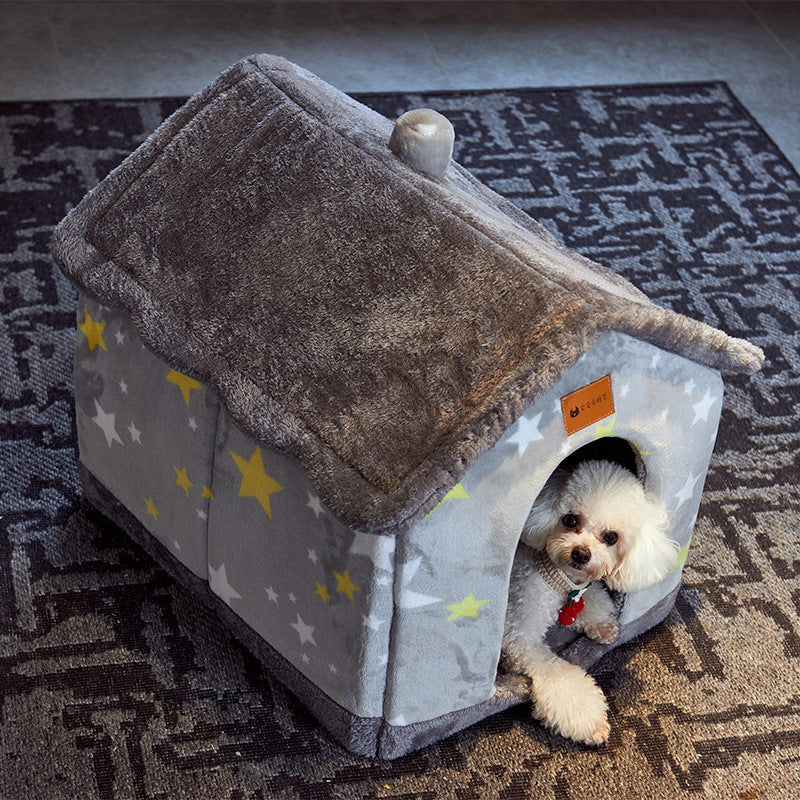 Foldable Dog House | Nest Warm Enclosed Cave Sofa