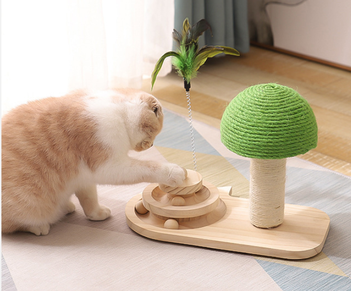 Cat Toys Sisal Rope Scratcher Mushroom Scratching Post