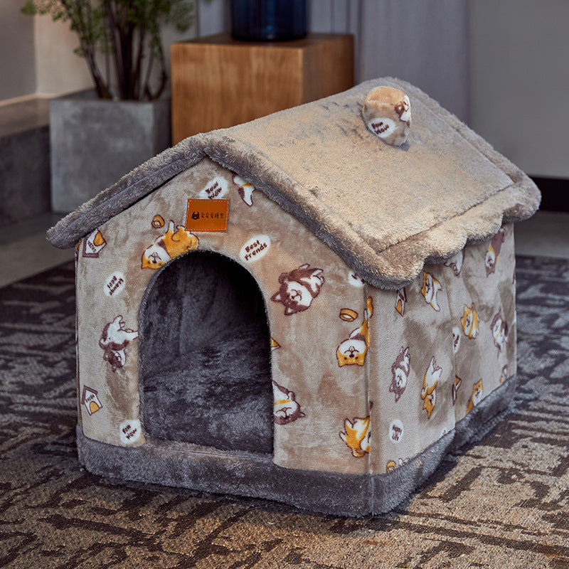 Foldable Dog House | Nest Warm Enclosed Cave Sofa