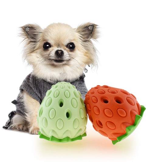 Pet Toy Chew | Resistant Strawberry Leak Food Ball