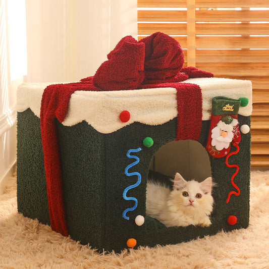 Christmas Cat House Cave