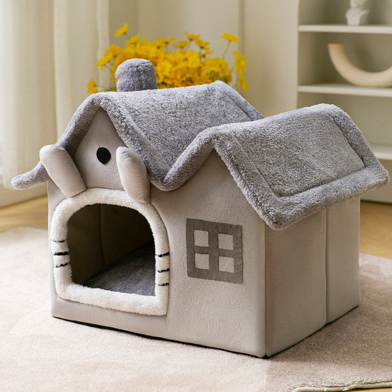 Foldable Dog House | Nest Warm Enclosed Cave Sofa