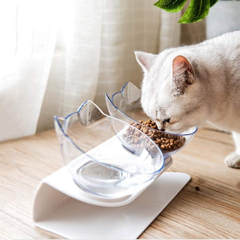 Non Slip Double Cat Bowl With Raised Stand | Pet Food | Cat Feeder