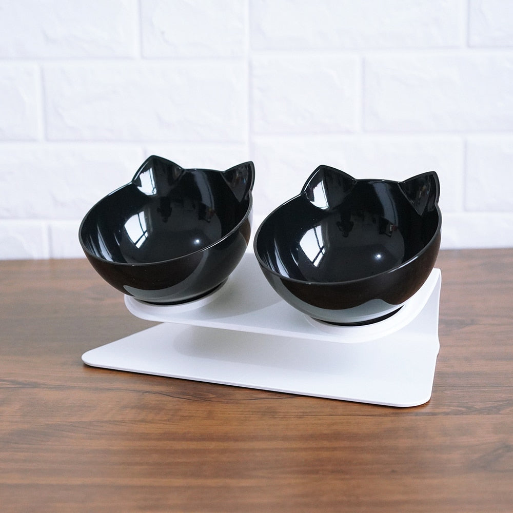 Non Slip Double Cat Bowl With Raised Stand | Pet Food | Cat Feeder