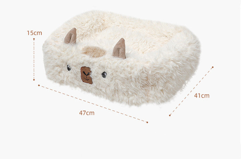 Alpaca Pet Bed | Warm Plush Cat Dog Bed