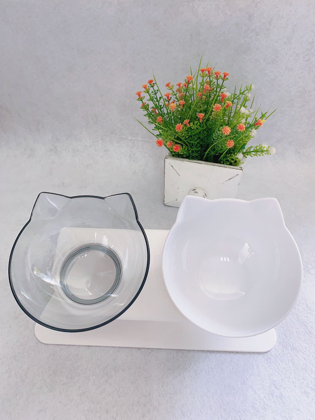 Non Slip Double Cat Bowl With Raised Stand | Pet Food | Cat Feeder