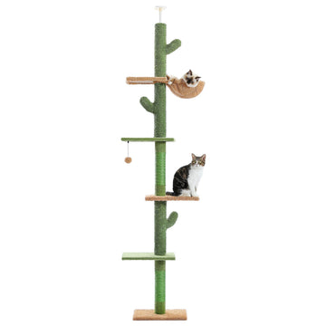 5 Layers Cactus Cat Tree | 5-Tier Floor to Ceiling Cat Tree