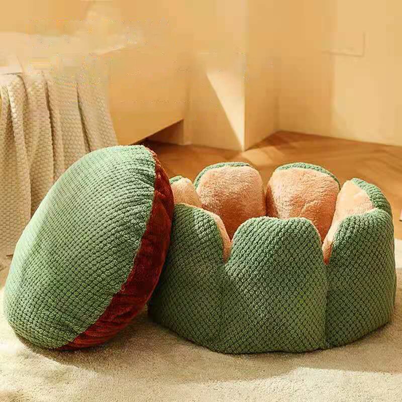 Cat Bed | Petal shaped Dog Beds | Kennel Winter Warm Kitten House Soft