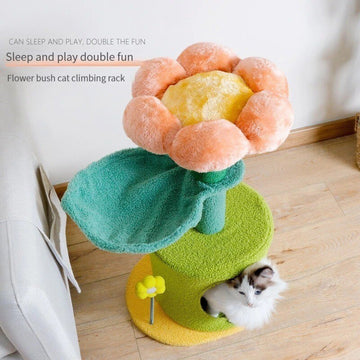 Soft Flower Cat Tree | Cat Tree for Indoor Cats | Flower-Styled Cat Tree