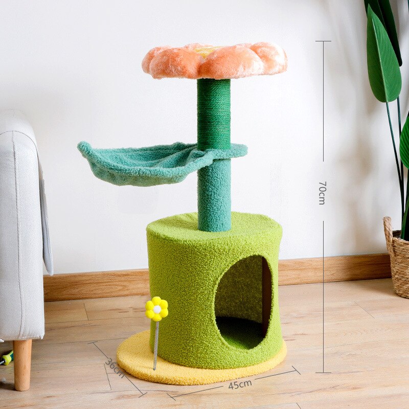 Soft Flower Cat Tree | Cat Tree for Indoor Cats | Flower-Styled Cat Tree