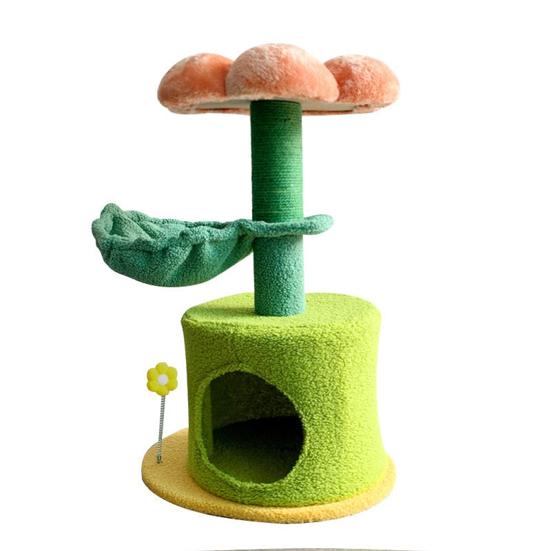 Soft Flower Cat Tree | Cat Tree for Indoor Cats | Flower-Styled Cat Tree