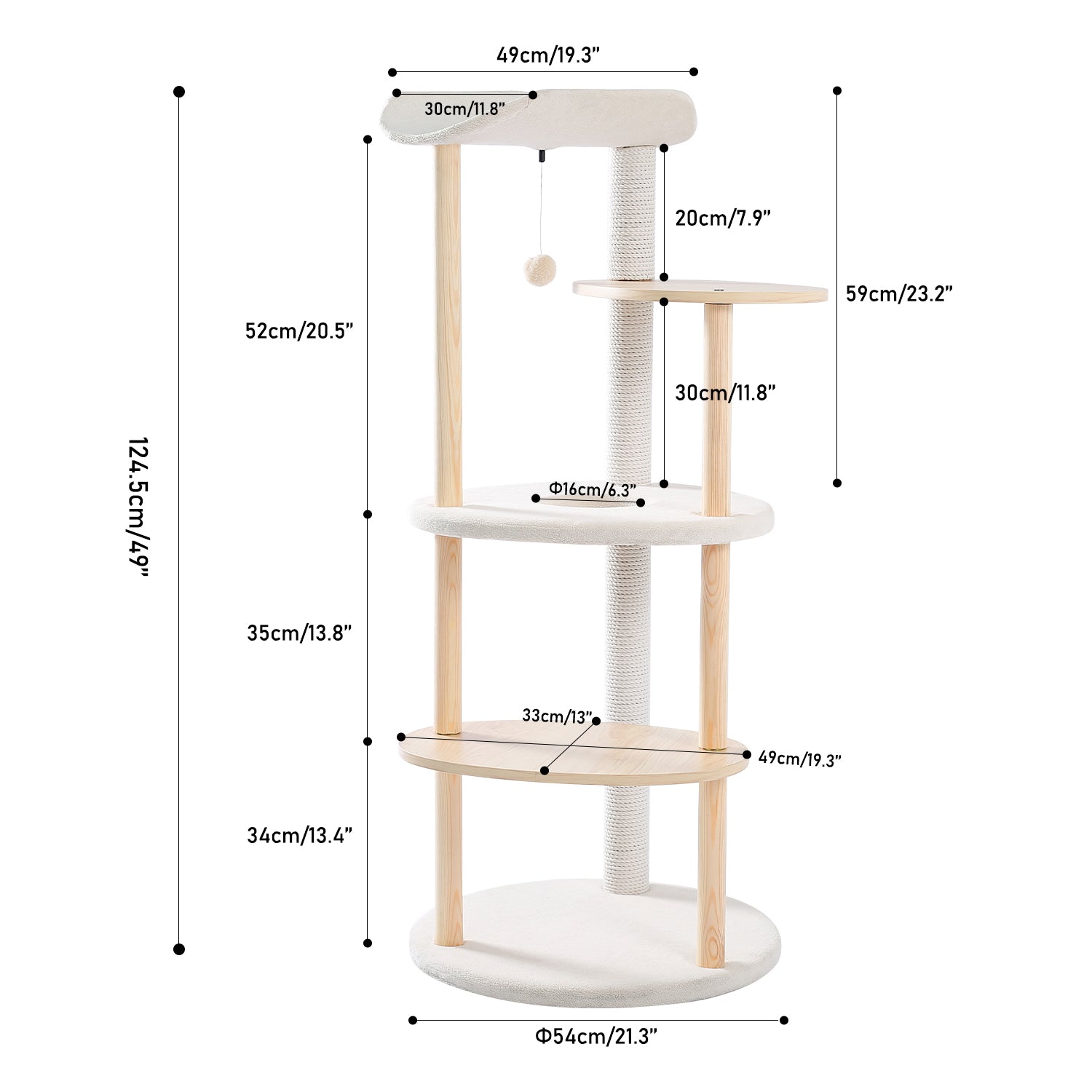 5 Layers White Cat Tree Furniture | 5 Layers Cat Climbing Frame