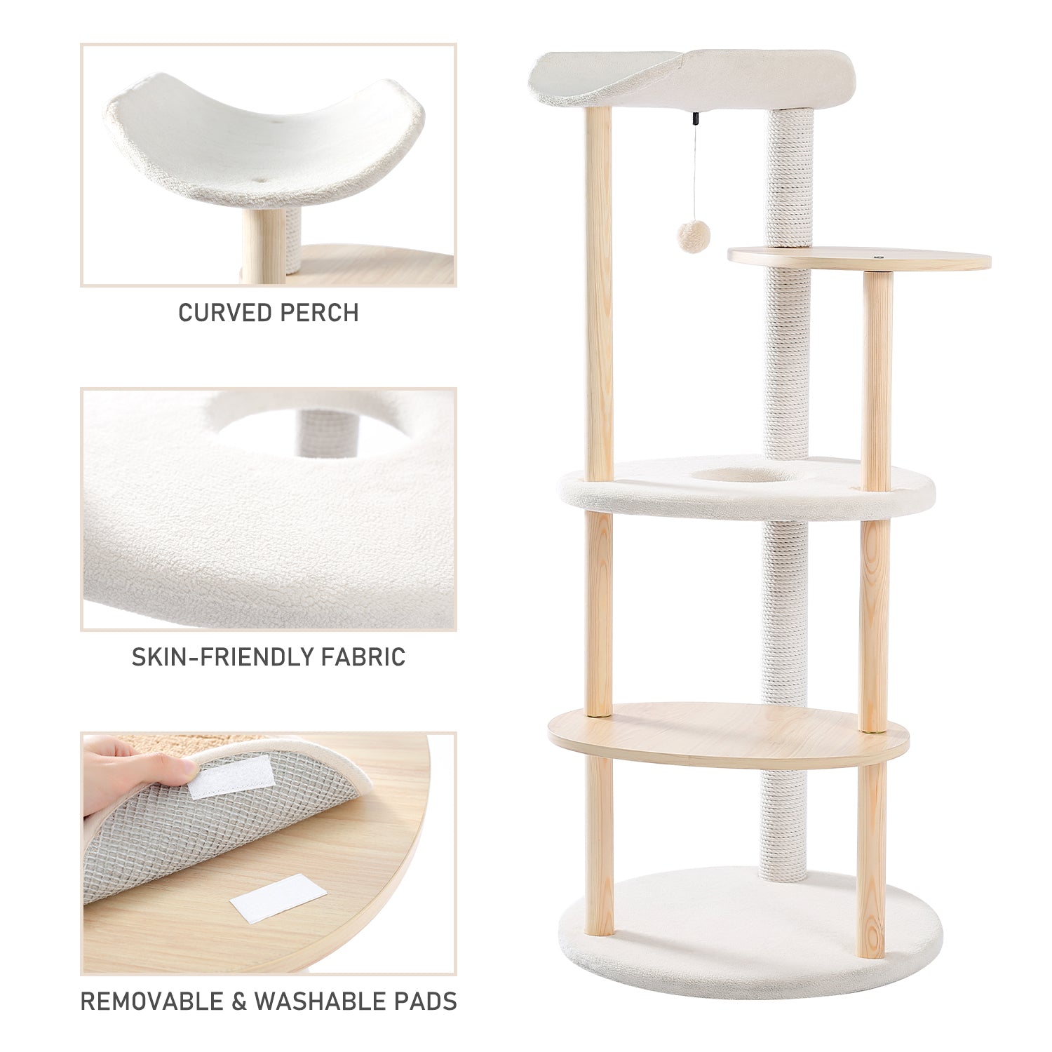 5 Layers White Cat Tree Furniture | 5 Layers Cat Climbing Frame