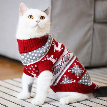 Christmas Cat Sweater Pullover Winter Clothes For Small Cats - BaconPaw