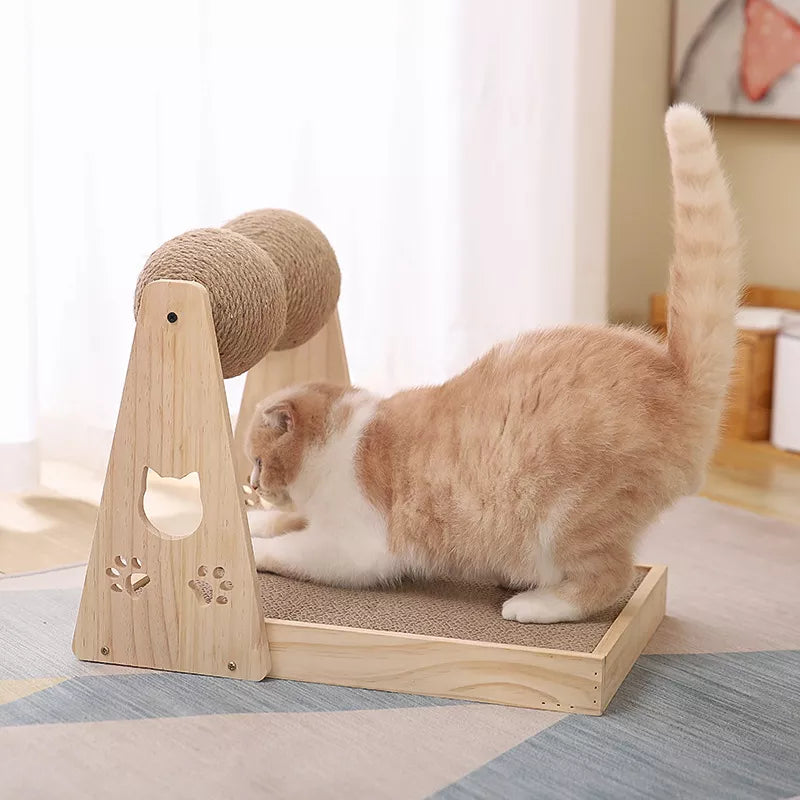 Wooden Scratching Post Cat Toys | Cat Scratcher Mat | Wooden Cat Toys