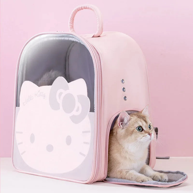 Hello Kitty Pet Backpack | Cartoon Cute Portable Large-Capacity Cat Backpack