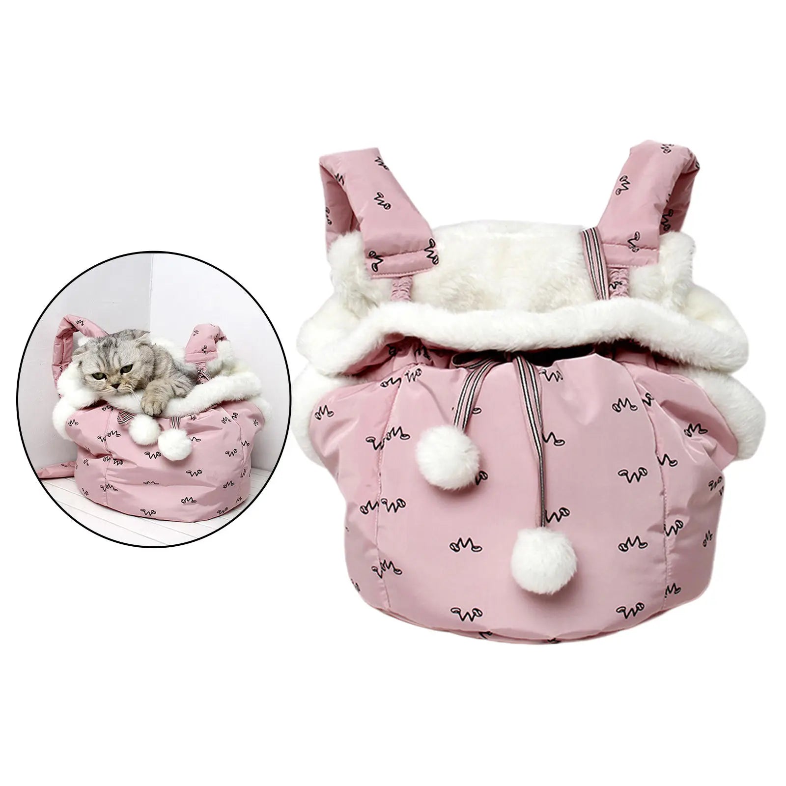 Fluffy Pet Carrier Bag | Warm Pet Carrier Bag | Pet Cute Carrier Bag 