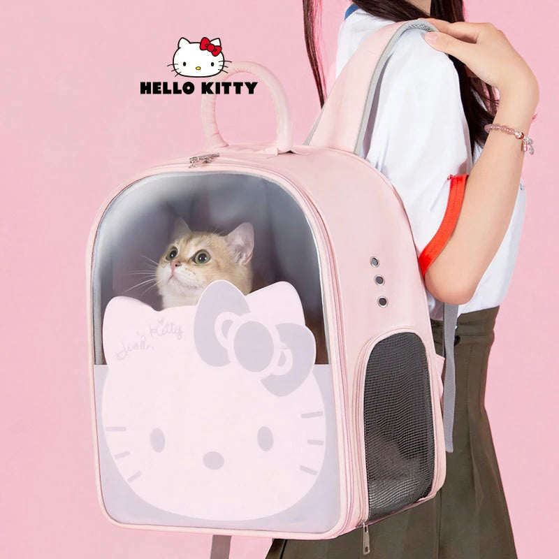 Hello Kitty Pet Backpack | Cartoon Cute Portable Large-Capacity Cat Backpack