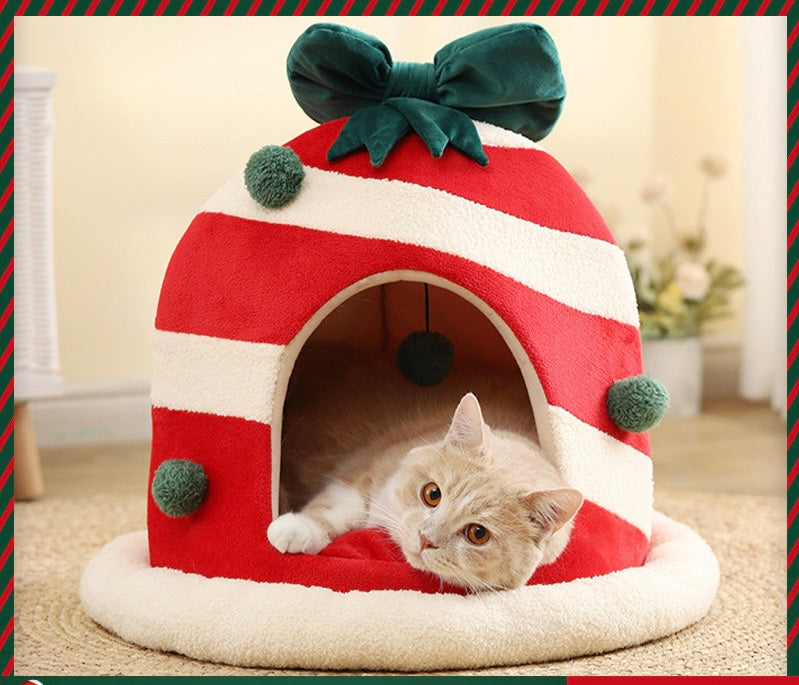 Cartoon Bell Christmas Pet Nest 