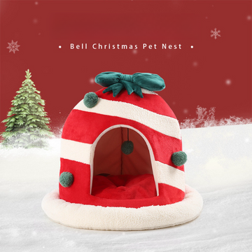 Cartoon Bell Christmas Pet Nest 