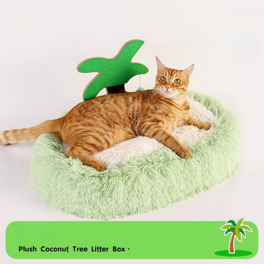 Plush Coconut Tree Litter Box