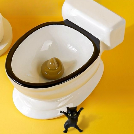 Toilet Shape Ceramic Pet Water Bowl