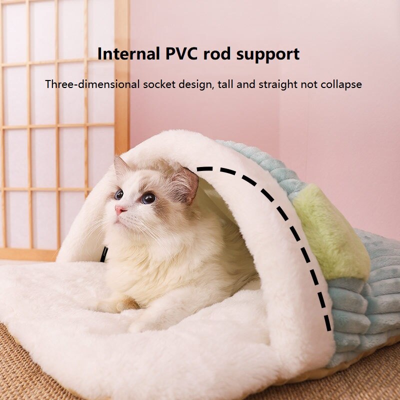 Japanese Sakura Cat Bed | Cat Sleeping Bed | Deep Sleep Winter Dog House