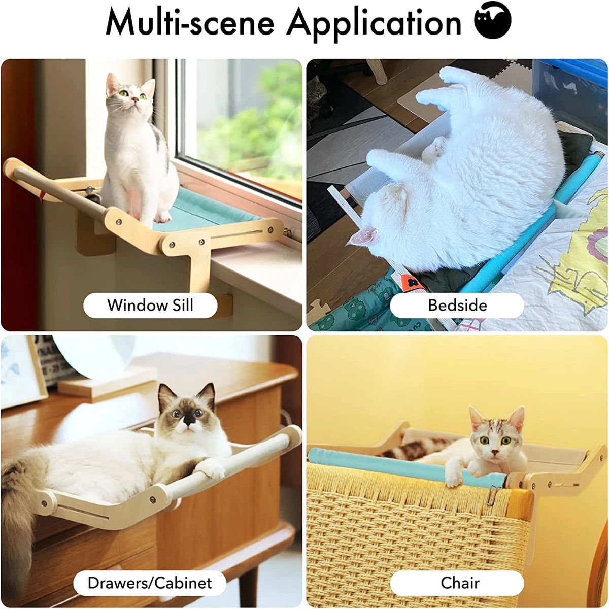 Cat Bed Window Perch | Cat Window Hammock Seat for Indoor Cats