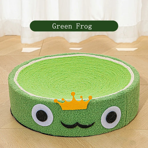 Cute Animal 2 in 1 Round Scratcher Bed | Cat Scratching Bed Round