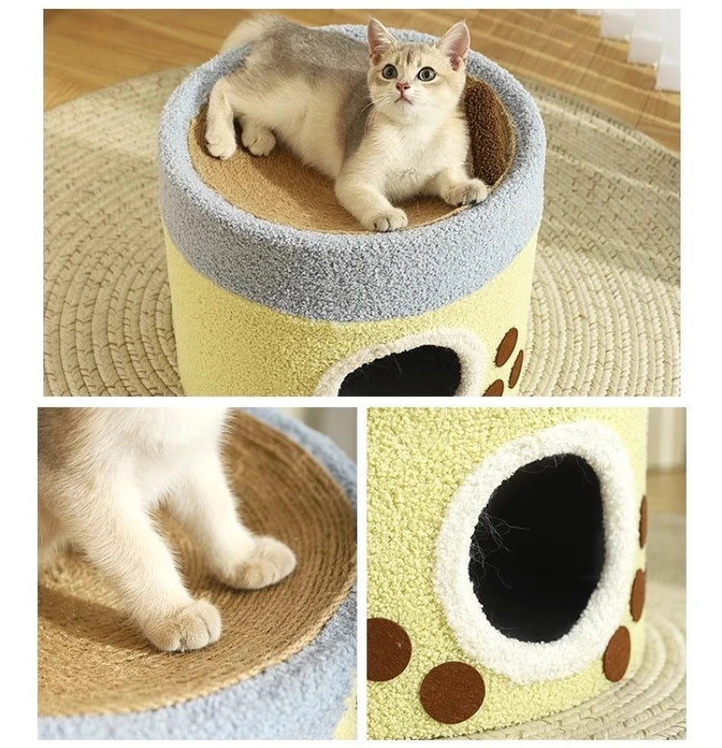 Yellow Bubble Cat House Scratcher | New Cat Nest Winter Warm