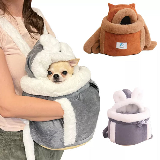 Warm Flannel Carrying Pets | Rabbit Shape Pet Carrier Winter