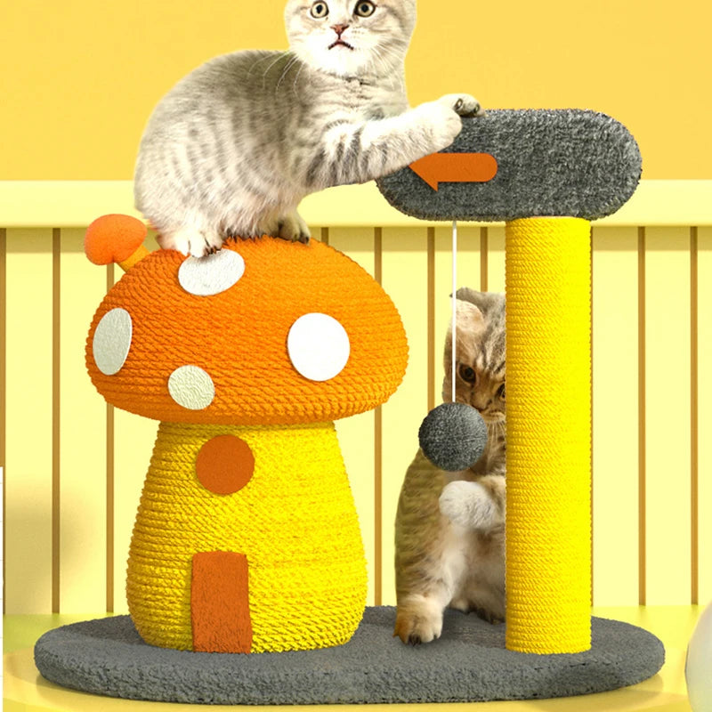 Orange Mushroom Cat Climbing Frame | Cat Mushroom Tower | Cat Tree