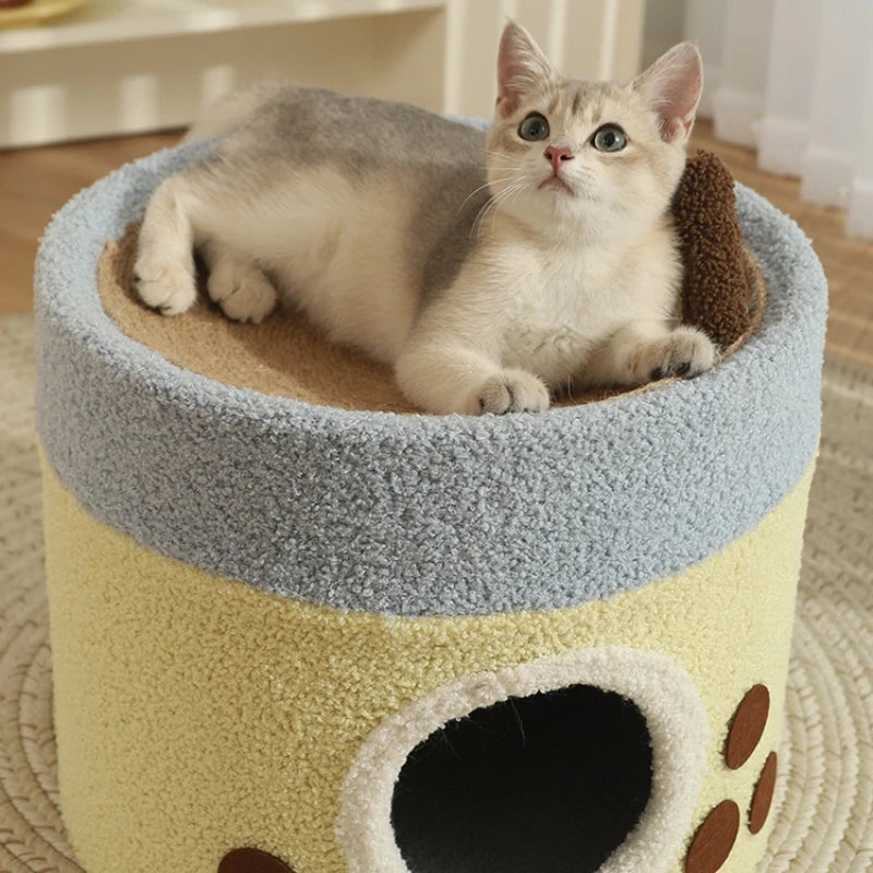 Yellow Bubble Cat House Scratcher | New Cat Nest Winter Warm