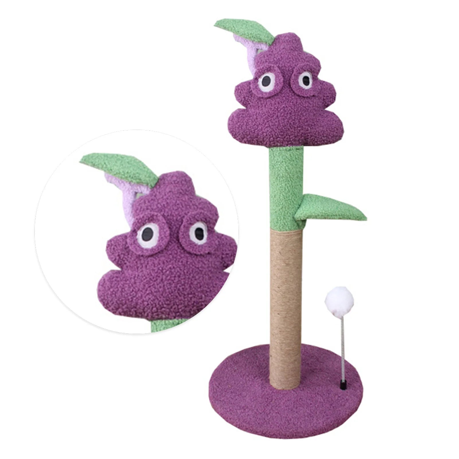 Cat Climbing Tree | Sisal Claw Grinding Purple Grape Shape Interactive