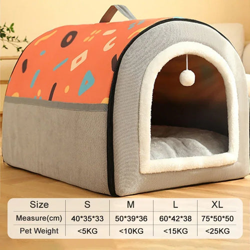 Cozy Cave Washable Cat Handheld Tent House | Rabbit Pet House