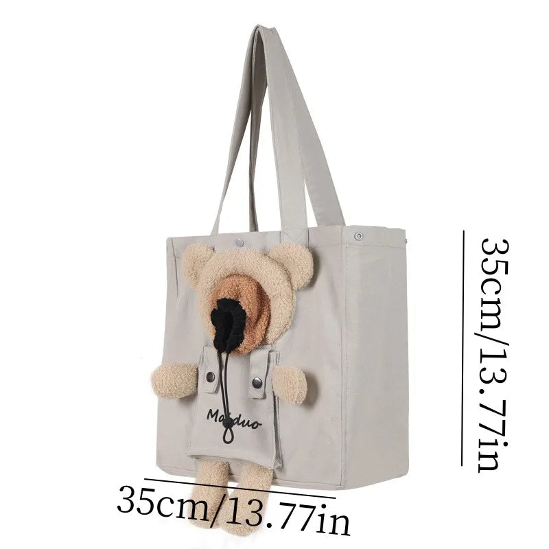 Bear Cartoon Pet Carrier Bag | Cat Carrying Bag | Pet Shoulder Bag