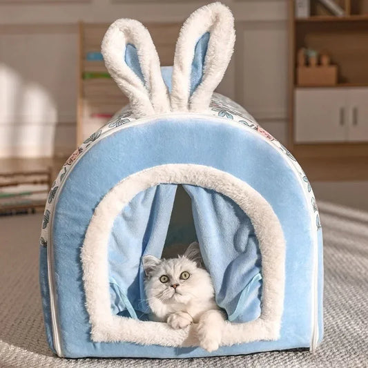 Cozy Cave Washable Cat Handheld Tent House | Rabbit Pet House