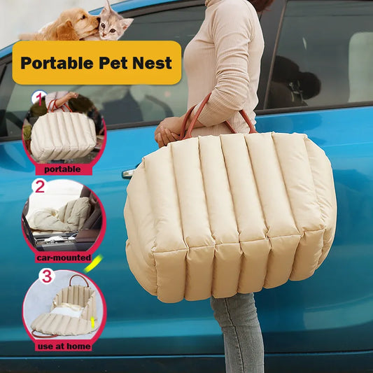 Chip Pet Carrier/ Safe Car Box | Portable Pet Dog Car Carriers Seat Box