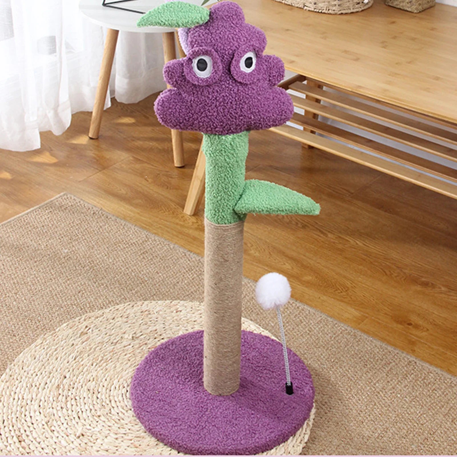 Cat Climbing Tree | Sisal Claw Grinding Purple Grape Shape Interactive