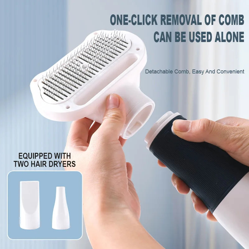 3-In-1 Pet Quiet Dryer and Comb | Pet Dog Hair Dryer Brush