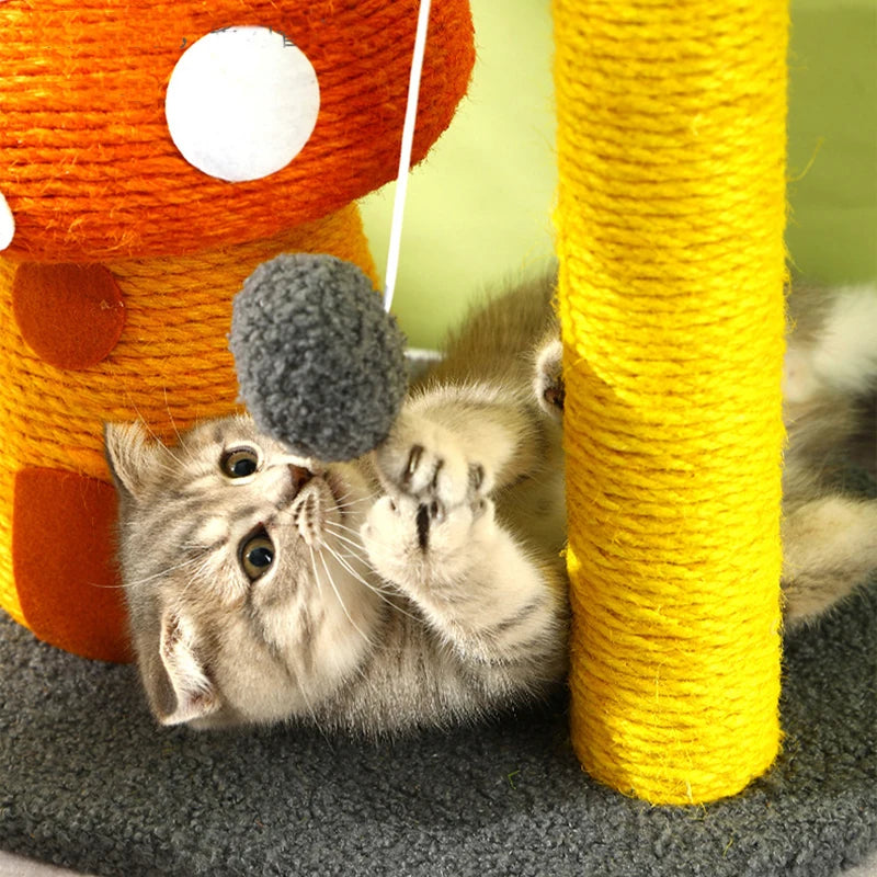 Orange Mushroom Cat Climbing Frame | Cat Mushroom Tower | Cat Tree