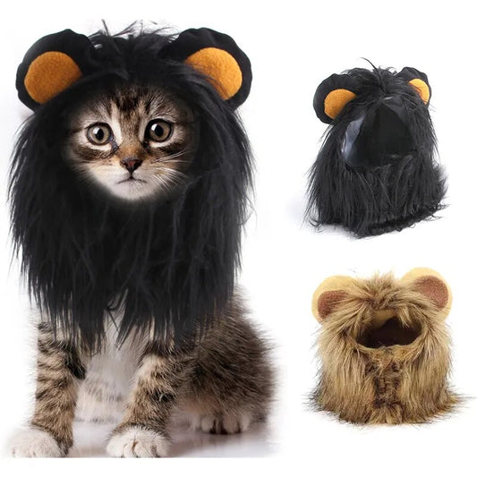 Cat Costume Cute Lion Mane Cat Wig Hat Cosplay Clothes Cap Dress Up - BaconPaw